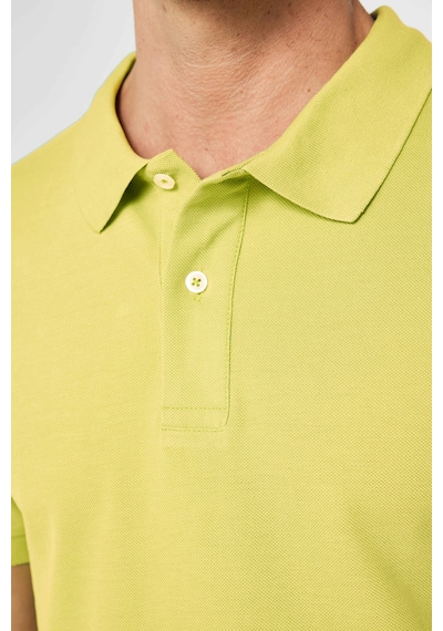 Tudors Erkek Slim Fit Dar Kesim %100 Pamuk Yeşil Polo Yaka Tişört-32785 Yeşil