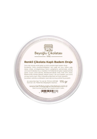Renkli Çikolata Kaplı Badem Draje 150 Gr