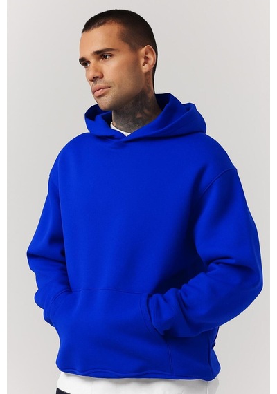 Benroma Düz Ünisex Oversize Kapüşonlu Sweatshırt Çok Renkli