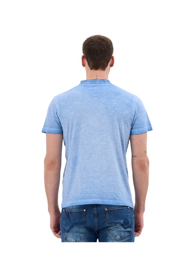 Cipo & Baxx Hakim Yaka Düğmeli Basic Erkek T-shirt Ct835 Mavi