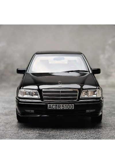 1:18 Ölçek 1993 Mercedes Benz C36 Amg Obsidian Black Diecast Metal Minyatür Model Araba 25cm