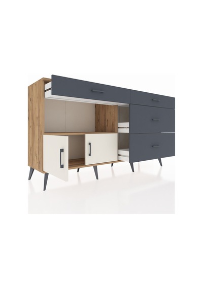 Hyperion Konsol Tek Raflı 4 Çekmeceli 2 Kapaklı 176x44x99 Çam-ayt Çam-aytaşı/antrasit Hyperion Konsol Tek Raflı 4 Çekmeceli 2 Kapaklı 176x44x99 Çam-ayt Çam-aytaşı/antrasit