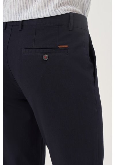 Morven Erkek Lacivert Yazlık Pamuk Yan Cep Slim Fit Chino Pantolon 25ys003011200 Lacivert