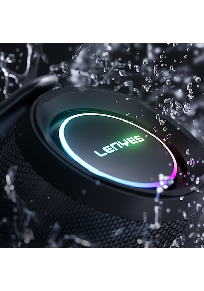 Lenyes Boost X Serisi Rgb Işıklı Çift Mikrofonlu Taşınabilir Bluetooth Hoparlör V5.3 600w Siyah