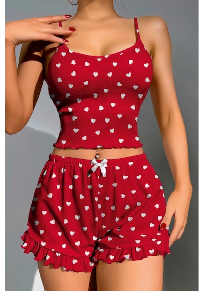 Lily Bianca Nightwear Askılı Göbek Kısmı Dekolteli Fiyonk Detaylı Ve Şortlu Penye Gecelik Kırmızı Lily Bianca Nightwear Askılı Göbek Kısmı Dekolteli Fiyonk Detaylı Ve Şortlu Penye Gecelik Kırmızı