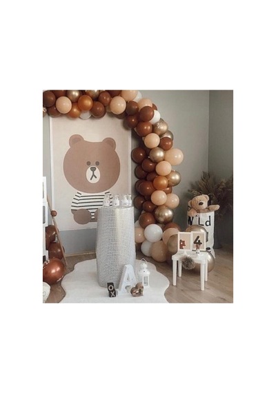 Krom Gold Pastel Karamel Somon Beyaz Balon Konsept Balon Zinciri Mix