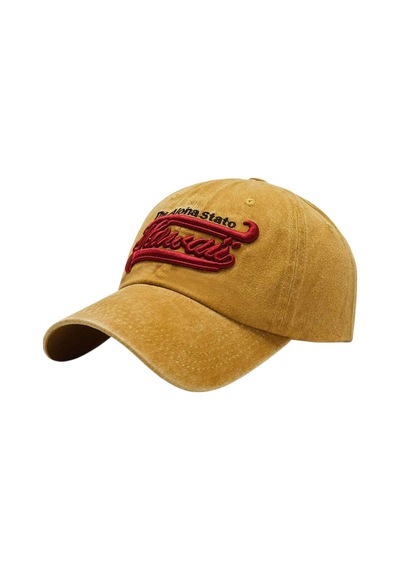 Tezzgelsin Unisex Eskitme Hawaii Nakışlı Ayarlanabilir Beyzbol Kep Şapka Sarı