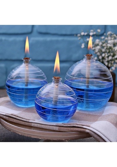 Kandillo Mavi Kandil Yağı Kokusuz Dumansız Iç Mekan Gaz Lambası Yakıtı 400 Ml 1 Metre Fitil Abundance Prosperity