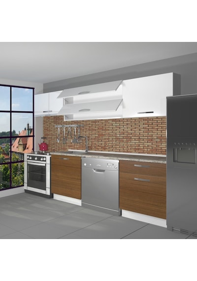Decoraktiv Elite 220 Mdf Hazır Mutfak Dolabı - Tezgah Dahil - Ceviz Beyaz Beyaz - Ceviz Decoraktiv Elite 220 Mdf Hazır Mutfak Dolabı - Tezgah Dahil - Ceviz Beyaz Beyaz - Ceviz