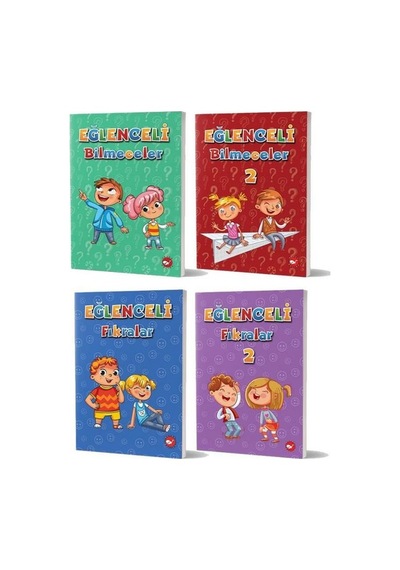 Eğlenceli Fıkralar ve Bilmeceler Seti - 4 Kitap Takım- Beyaz Balina Yayınları