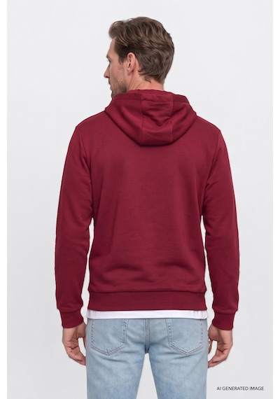 AC&Co / Altınyıldız Classics Standart Fit Normal Kesim Kapüşonlu Kanguru Cepli Pamuklu Erkek Sweatshirt Bordo
