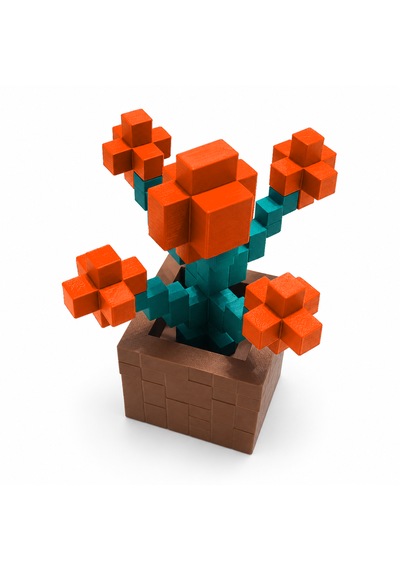 Piksel Orkide Biblo - 3d Baskı, Minecraft Esintili Turuncu