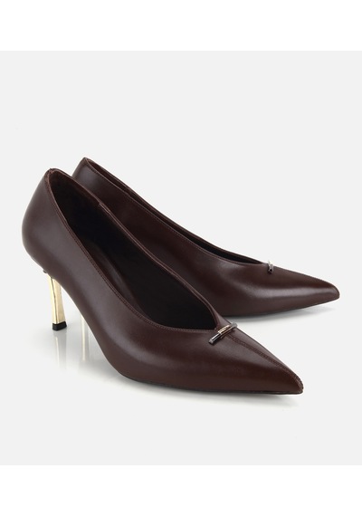 Hotiç Kadın Kahverengi Gold Topuk Detaylı İnce Topuklu Stiletto 01ayh332680a480 01ayh332680a480
