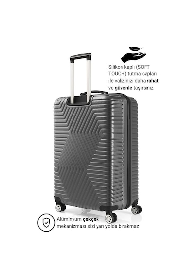 G&d Polo Suitcase Abs Koyu Gri Büyük Boy Valiz 600.02-b