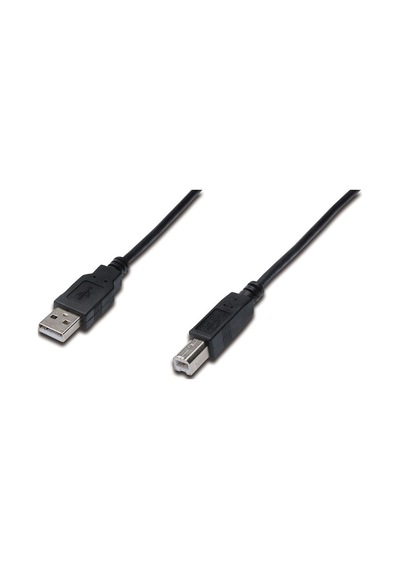 Usb 2.0 Bağlantı Kablosu, Usb A Erkek - Usb B Erkek, 3 Metre, Awg 28, Usb 2.0 Uyumlu, Ul, Siyah Renk -18451