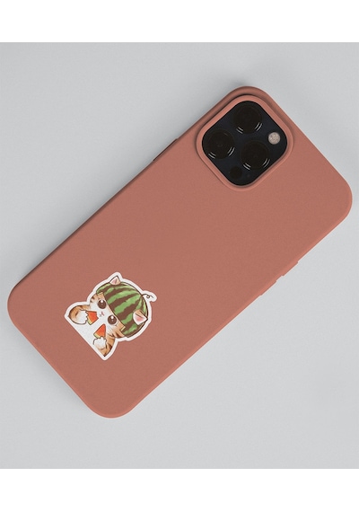 Sevimli Kedi Etiketleri 2 Li - Sevimli Sticker -kawai Cat -telefon Süslemeleri Kedi Çıkartmaları -mat Kağıt- Turuncu