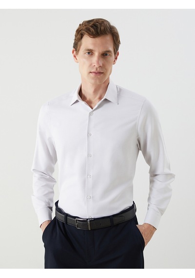 Lcw Busıness Bej Slim Fit Uzun Kollu Armürlü Erkek Gömlek