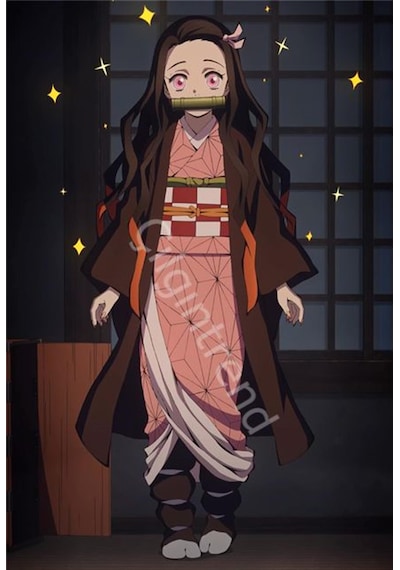 Demon Slayer Şeytan Avcısı Anime Nezuko Kamado Poster-çerçevesiz