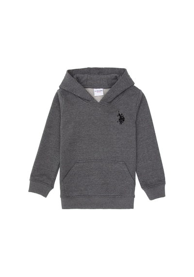 U.S. Polo Assn. Erkek Çocuk Antrasit Melanj Basic Kapüşonlu Sweatshirt 50313980-VR081