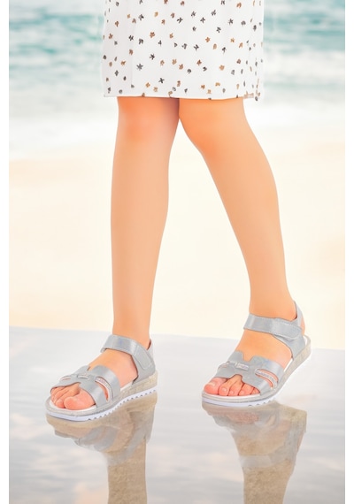 Kiko Kids Kız Çocuk Sandalet Arz 2345 Gümüş
