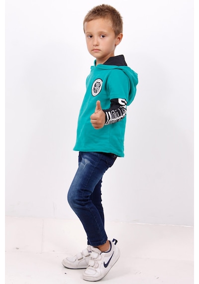 Toontoy Kids Toontoy Erkek Çocuk Kapşonlu Kolları Baskılı Sweatshirt Yeşil Toontoy Kids Toontoy Erkek Çocuk Kapşonlu Kolları Baskılı Sweatshirt Yeşil