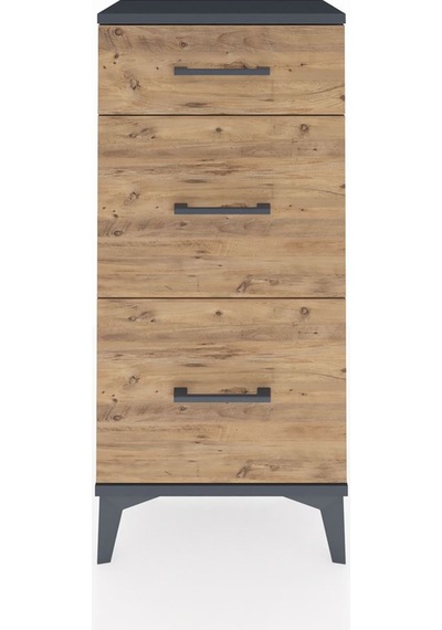 Arges Komodin 3 Çekmeceli 44x30x96 Antrasit-çam Antrasit