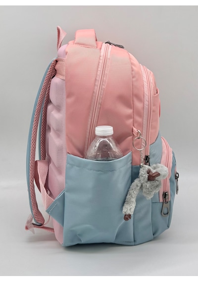 İlk Okul Çantası 3'lü Seti Unisex Çocuk İlkokul Çantası Bvt-8010 Pudra-mavi Mavi