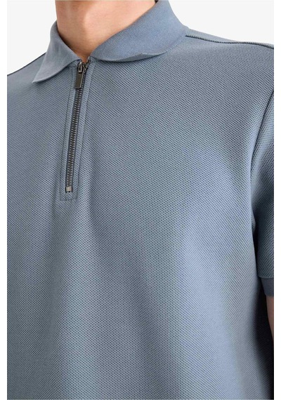 Defacto Regular Fıt Fermuar Yaka Polo Tişört F9870ax26spgr504 Gri-gr504
