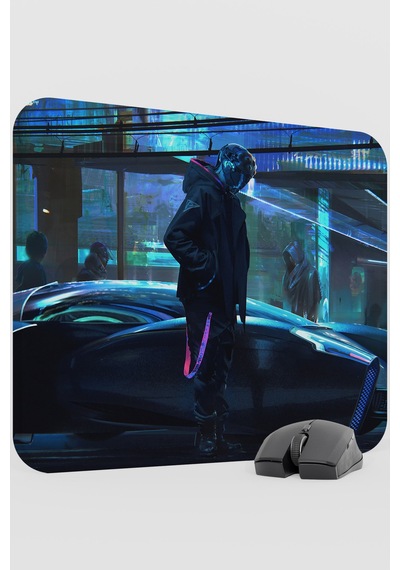 Dijital Cyberpunk City V2 48x40 Xl Gaming Kauçuk Kaymaz Taban Mouse Pad Fare Altlığı