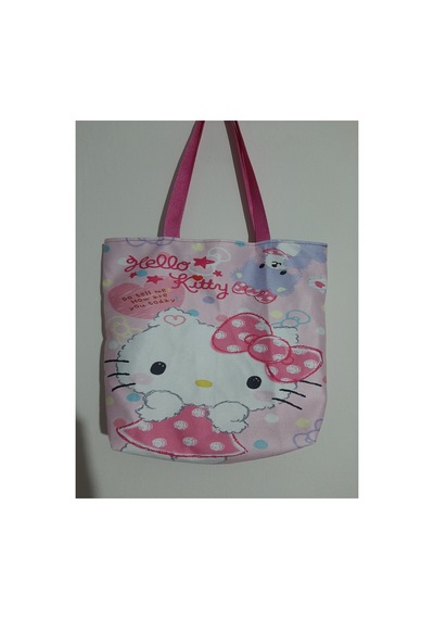 Owl Bag Sanrio Kawai Hello Kity Pembe Desenli Tasarım Kumaş Omuz Çantası Çok Renkli