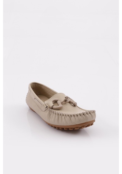 Dgn K105 Kadin Aksesuarli Loafer Ayakkabi K105-1774-R0152 Bej
