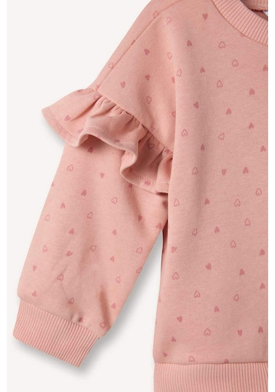 Defacto Kız Bebek 2li Takım Desenli Sweatshirt Alt G8503a526spog127 Turuncu-og127