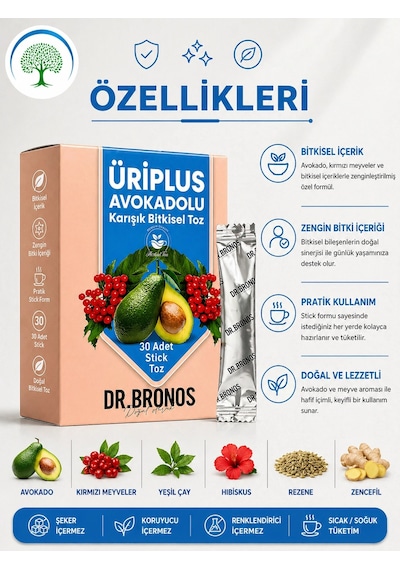 Çareburada Dr. Bronos Üriplus Isırgan Ve Çınar Yapraklı Karışık Bitkisel Toz 30 Stick