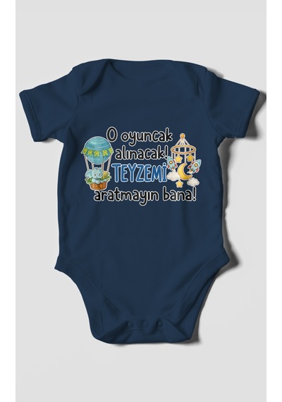 Morivokids Teyzeye Özel Kısa Kollu Bebek Body %100 Pamuk Zbn312-kk Lacivert