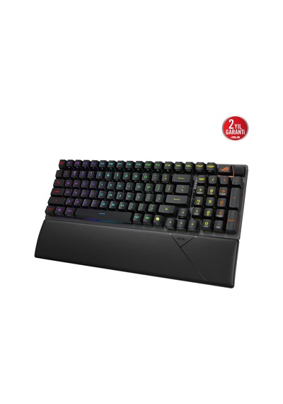 Asus Rog Strıx Scope Iı 96 Wl/rx Red/abs/tr Wıreless Oyun Klavyesi: Üç Modlu Bağlantı, Rog Rx Optik Anahtarlar, Pbt Tuş Kapakları, Silikon Yalıtım, Ek