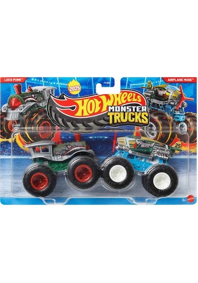 Hot Wheels Monster Trucks Güçlü İkili 1:64 Arabalar Loco Punk & A Çok Renkli