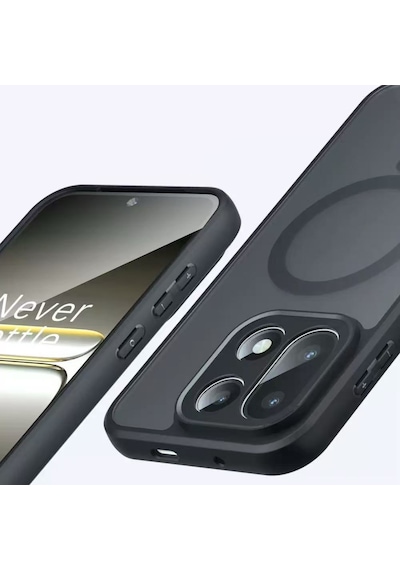 Maks Technology One Plus 15 5g Kılıf M-safe Şarj Özellikli Kamera Korumalı Mkst Lunex Kapak - Siyah