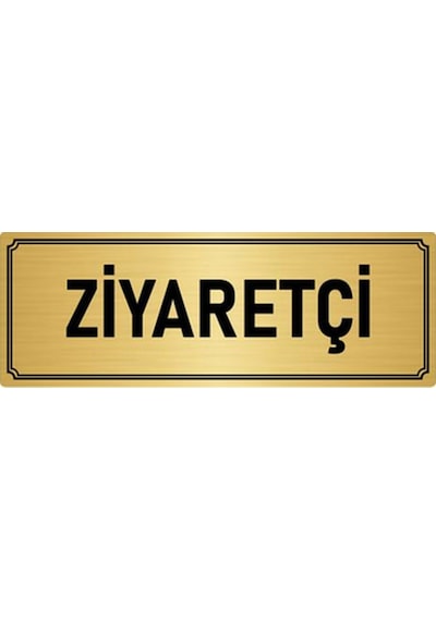 Metal Yönlendirme Levhası, Departman Kapı İsimliği Ziyaretçi 10x20 cm Altın Renk