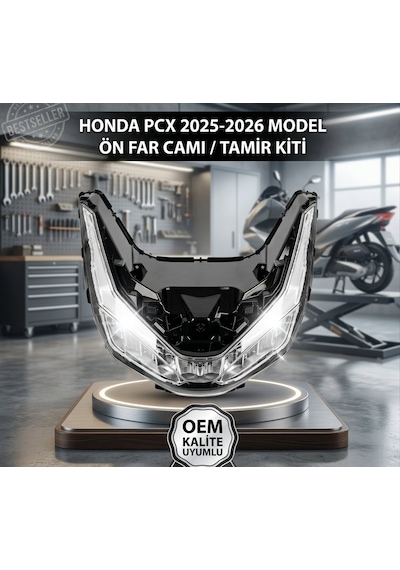 Honda Pcx 125 Far Camı Ön Far Tamir Lensi Şeffaf Plastik Cam 2025 -2026 Arasmto