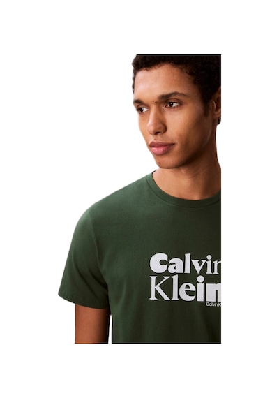 Calvin Klein Lv04rd820 Ss 30s Eu Calvin Klein Bold Grap Erkek Tişört Yeşil