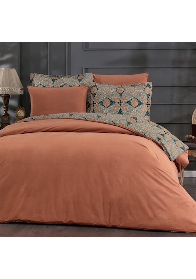Schafer Home Premium Comfort Çift Kişilik Nevresim Takımı 6 Parça-kiremit Kiremit
