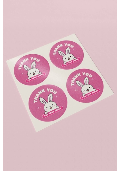 Tavşanlı Thank You For Your Order Sticker 3x3cm St2228 Çok Renkli