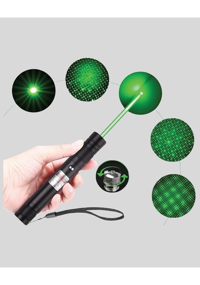 Uzun Mesafe Görünürlüklü Yeşil Lazer Pointer Şarjlı Çok Renkli