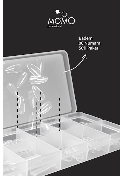 Momo Professional Soft Gel Tips Badem No:06 Tek Boy 50 Li Yedek Paket