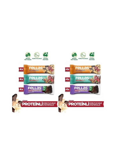 Tr Protein Bar, Karma Kutu 4 Çeşit , 32gr X 12 Adet 2 Paketi