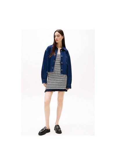 Tommy Jeans Kadın Gömlek-dw0dw20567 Denim Blue Çok Renkli