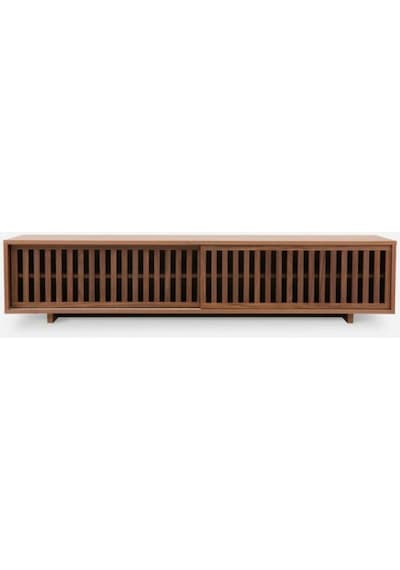 Linea Ahşap Modern Tv Ünitesi Sürgü Izgara Kapaklı Natural