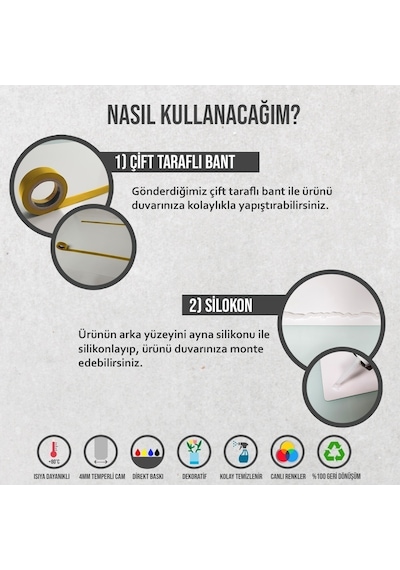 Decorita Antrasit Kristal | Cam Ocak Arkası Koruyucu |49,5cmx76cm