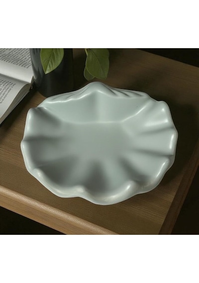Yeşil İstiridye Takı &amp Anahtarlık Tabağı Küçük Dekoratif Düzenleyici Tepsi 7 17 Cm Modern Ev De Genel