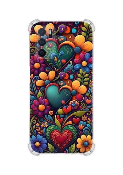 Printify Oppo A16 İle Uyumlu Düşlerin Dansı Serisi Çiçeklerin Dansı Tasarımlı Uv Baskılı Köşe Korumalı Antişok Kılıf Şeffaf